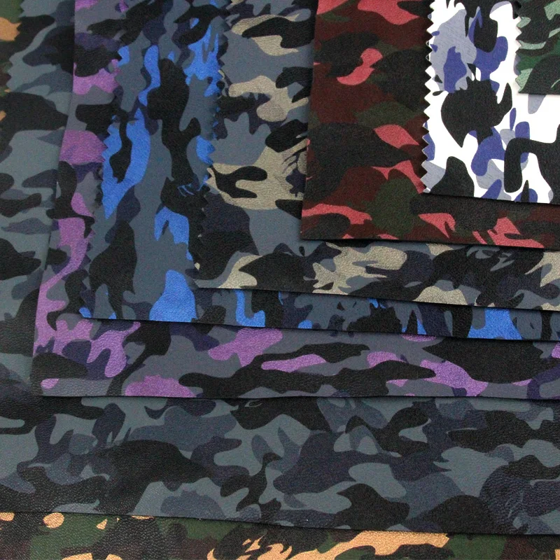 For Shoes Bag Garment Camouflage Paint Pu Leather Knitted Bag Pvc Printed Fabrics Microfiber Marble Printed Patent Leather