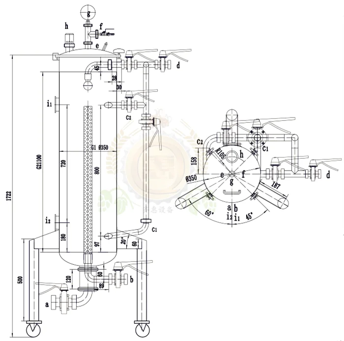 60L 80L 100L 200L Hops Gun used in beer brewing equipment