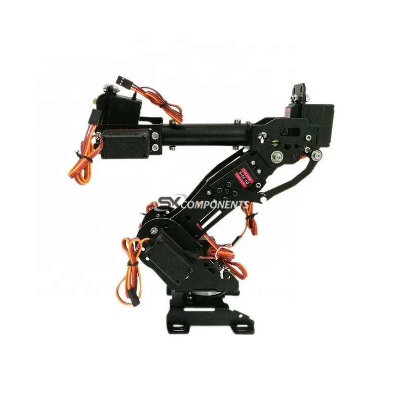 sxcomponents 7 DOF Black Mechanical Aluminum Alloy Robot Arm   Unassembled 7 DOF Robot Arm Kit