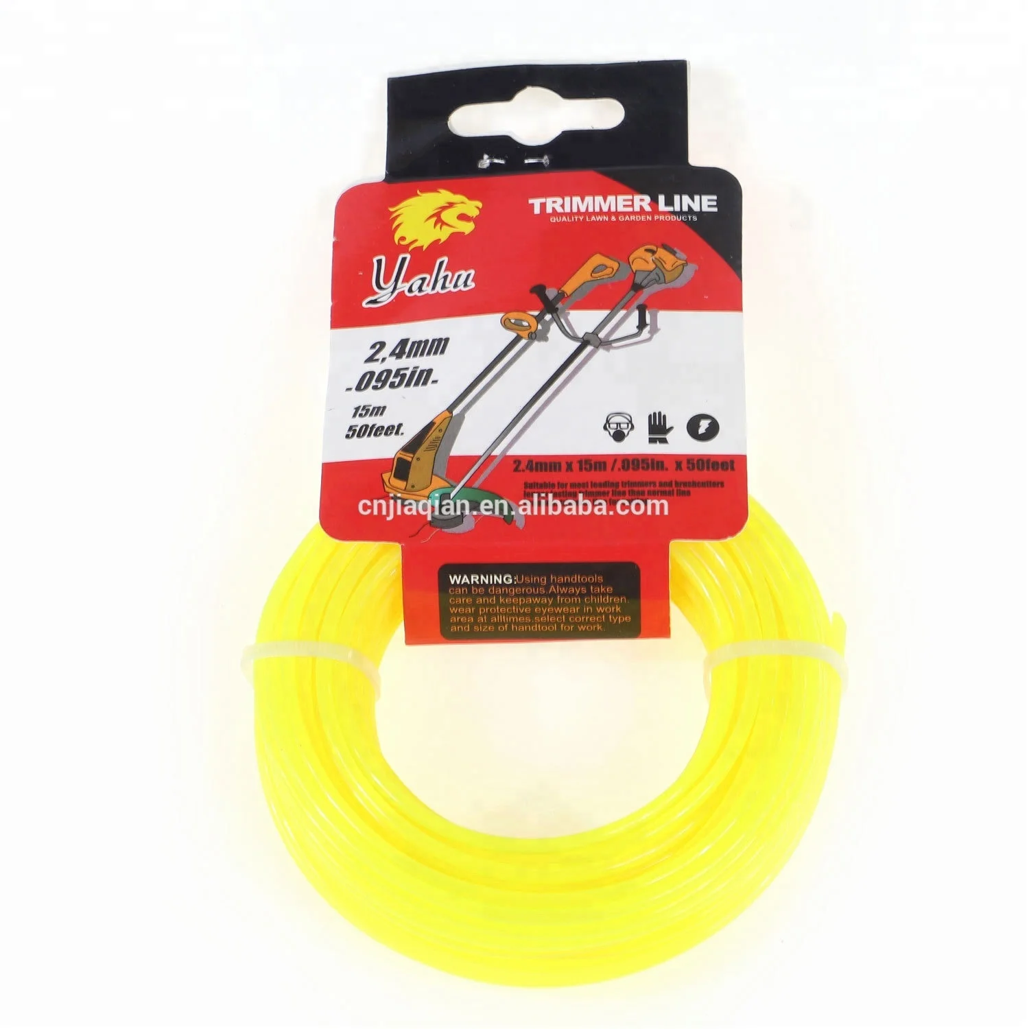 Yahu 100% Nylon 6 Card Head 15M 50ft Long Lasting And Low Noise Grass Edge Trimmer Line