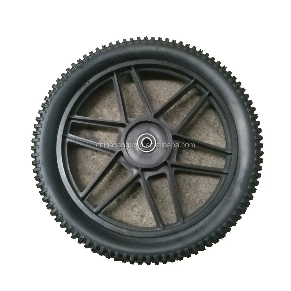
14 inch plastic wheel washer cart wheel garden lawn mower cart wheel 