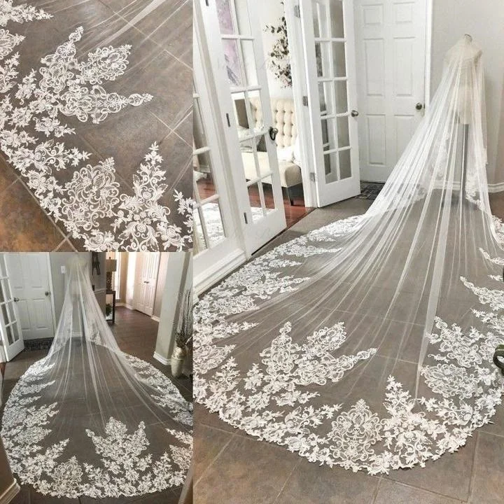 
Cathedral Long Lace Wedding Bridal Veil 