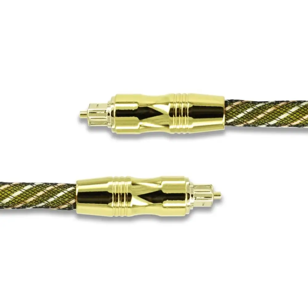 
Free Ship Braided Nylon Digital Audio Cable with Metal 3.5mm Jacket 2m for Xbox PS4 Soundbar 