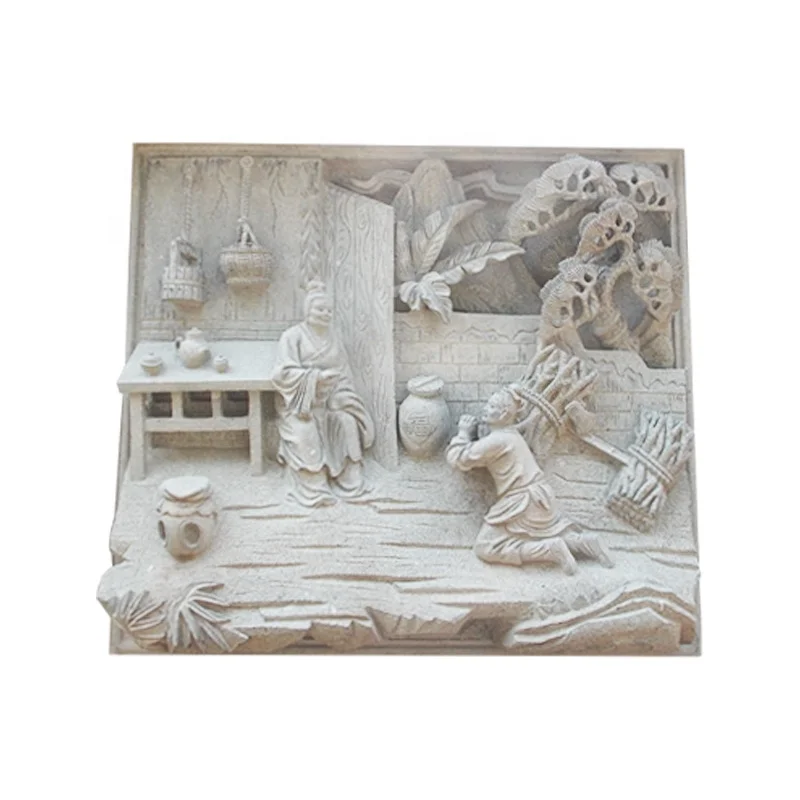 Exquisite hanging painting Indoor hanging mural relief sculpture Chinese Modern Style  Natural Marble Relief Sculpture