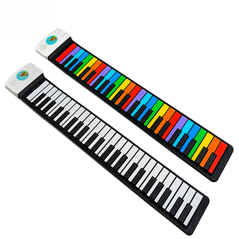 49 ключ силиконовый материал Дети узнать зарядка через USB гибкая прокрутка пианино клавиатура цифровой