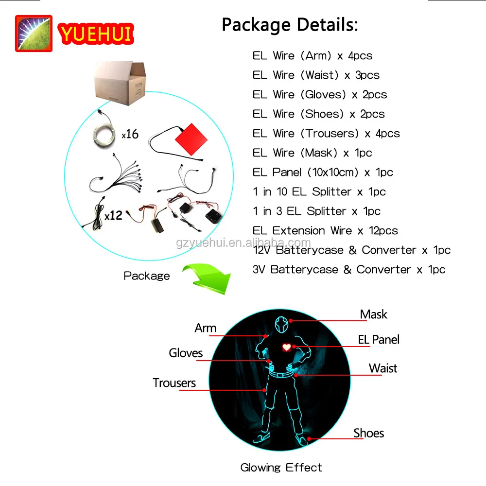 Карнавальный костюм, танцевальные костюмы со светодиодной подсветкой, робот со светодиодной подсветкой, костюмы EL Wire, праздничные неоновые костюмы Rave, товары для вечеринок