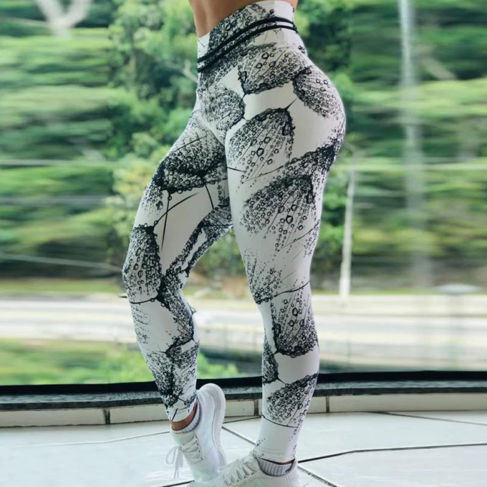 Latest Design Seamless Printed Three Quaters Dry Quick Girls Capris Women Leggings Tight Capris Pants