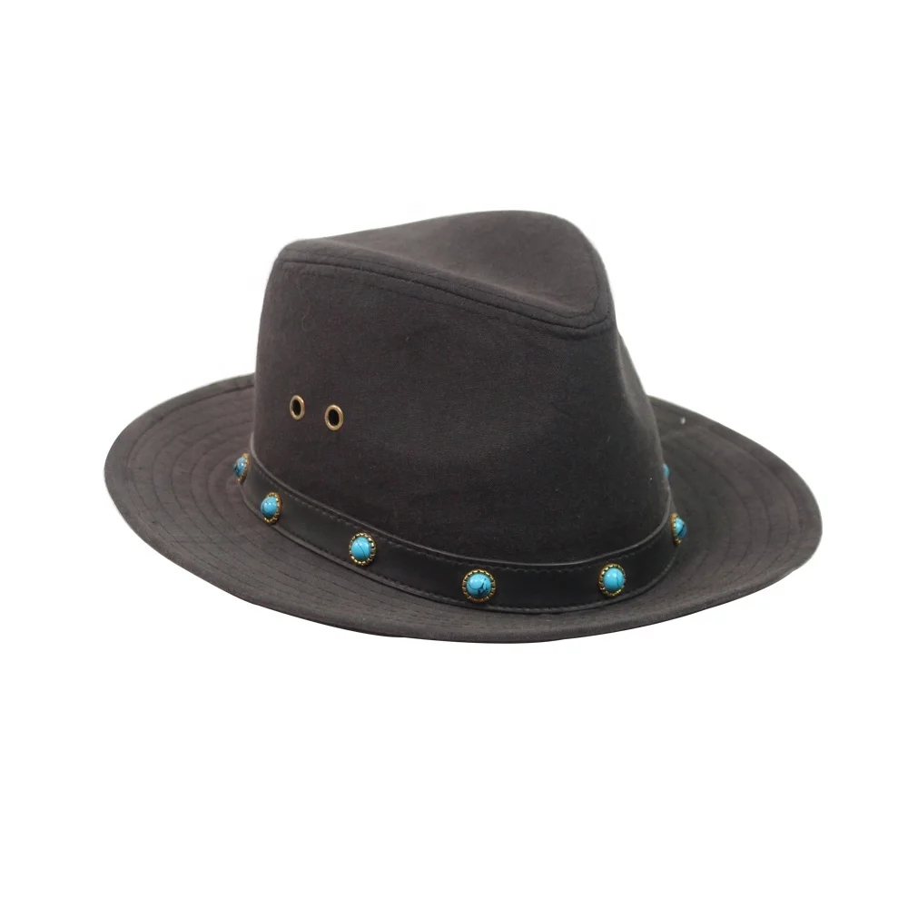 
Plain 100% Cotton wholesale wide brim man Panama straw cowboy hats SFH0008 