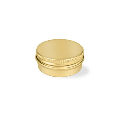 
high quality round shape 15ml red white black gold frosted gold makeup metal can with screw cap 