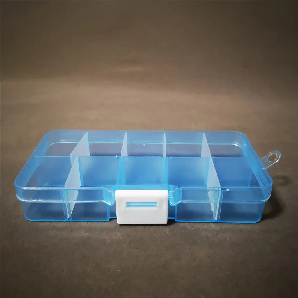 10 compartments square plastic storage box with adjustable divider