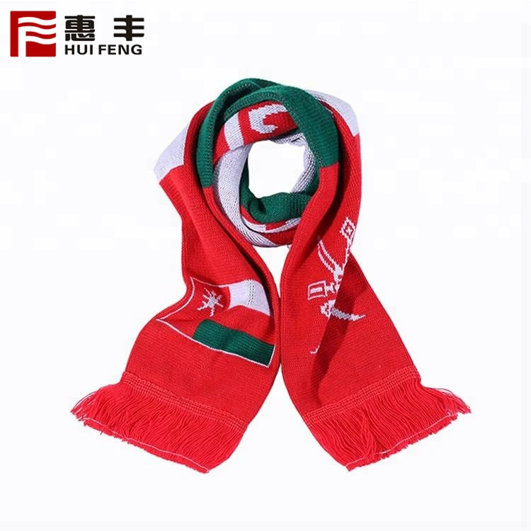 Мини-болельщики футбольный шарф для продвижения магазин, полиэстер футбольные болельщики шарф