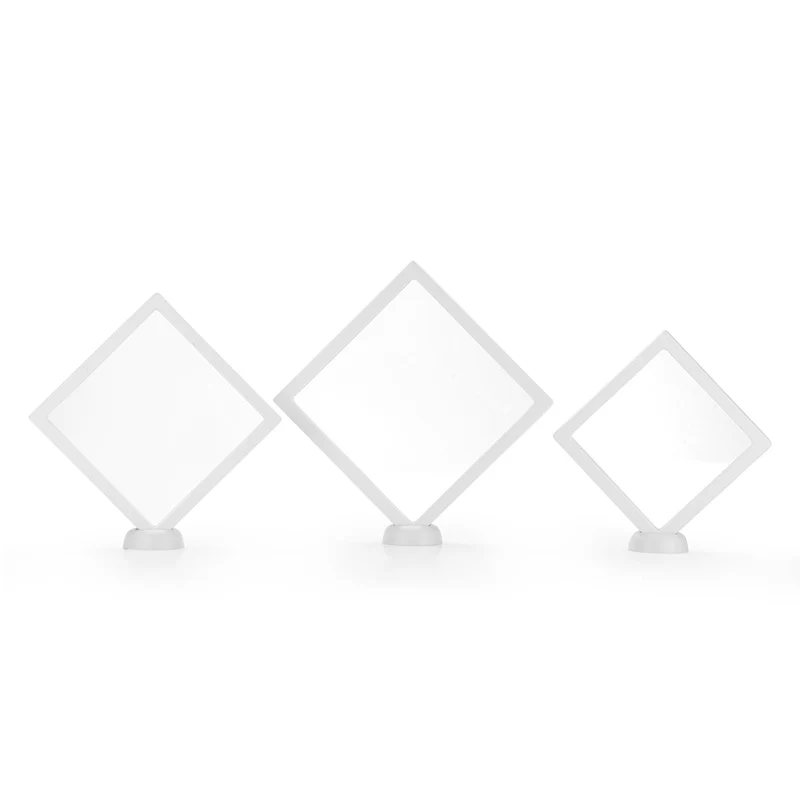 3D plastic Transparent floating commemorative Jewelry Display Box