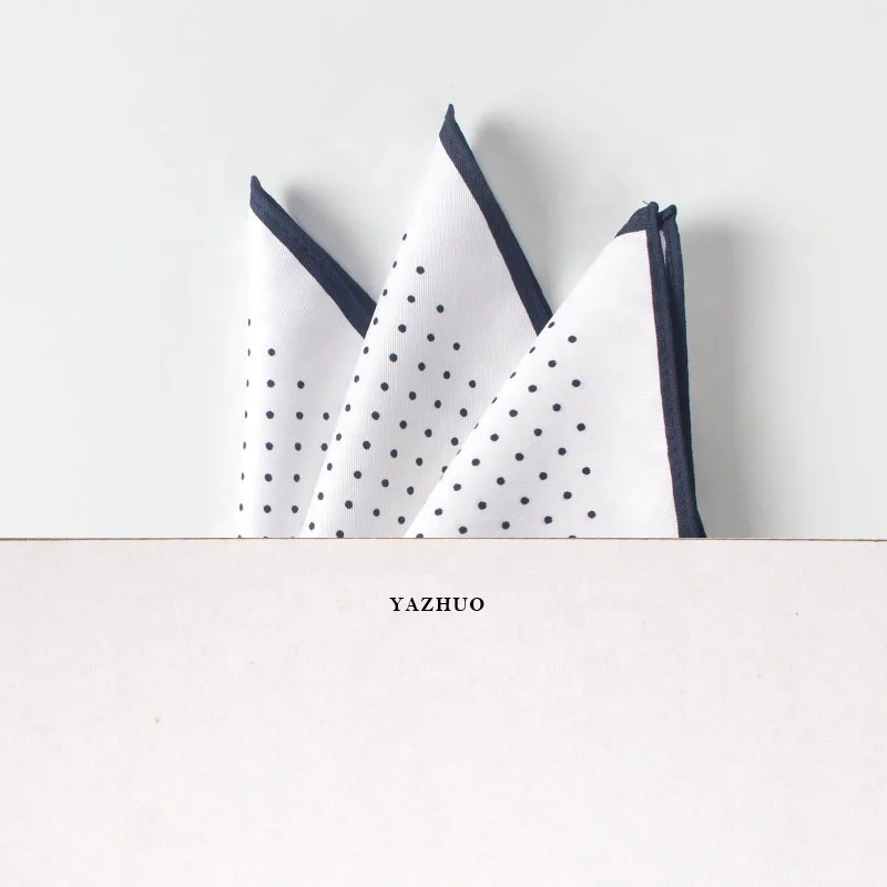 
Wholesale High Quality Mens Polyester Square Polka Dot Handkerchief 