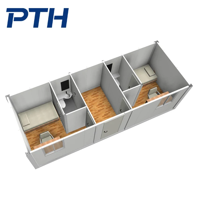 PTH недорогой контейнер для дома и общежития с прикрепленным туалетом спальной размер 3x8 м
