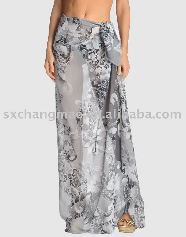 Пляжное парео various flora design