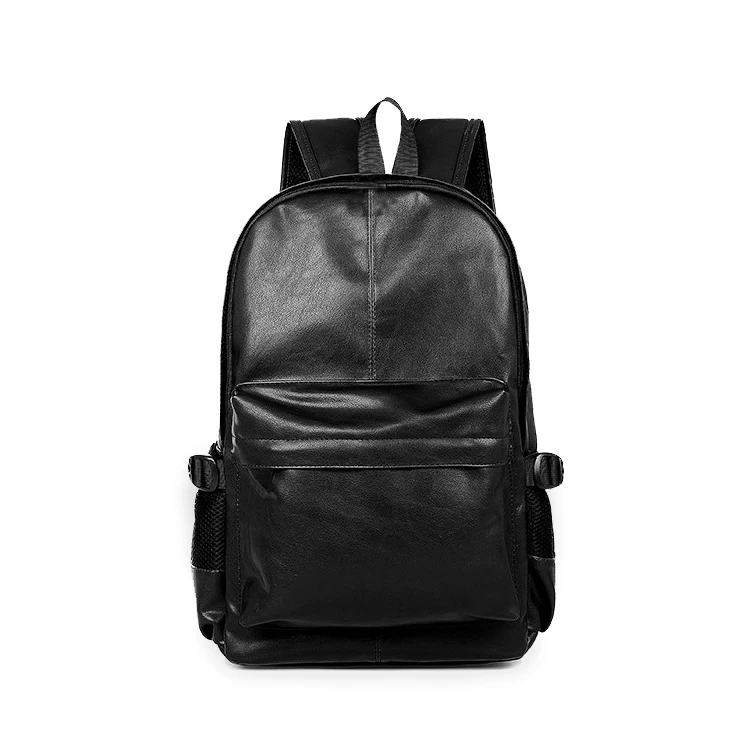 Custom casual mens daily pack PU leather laptop backpack bags for commuting