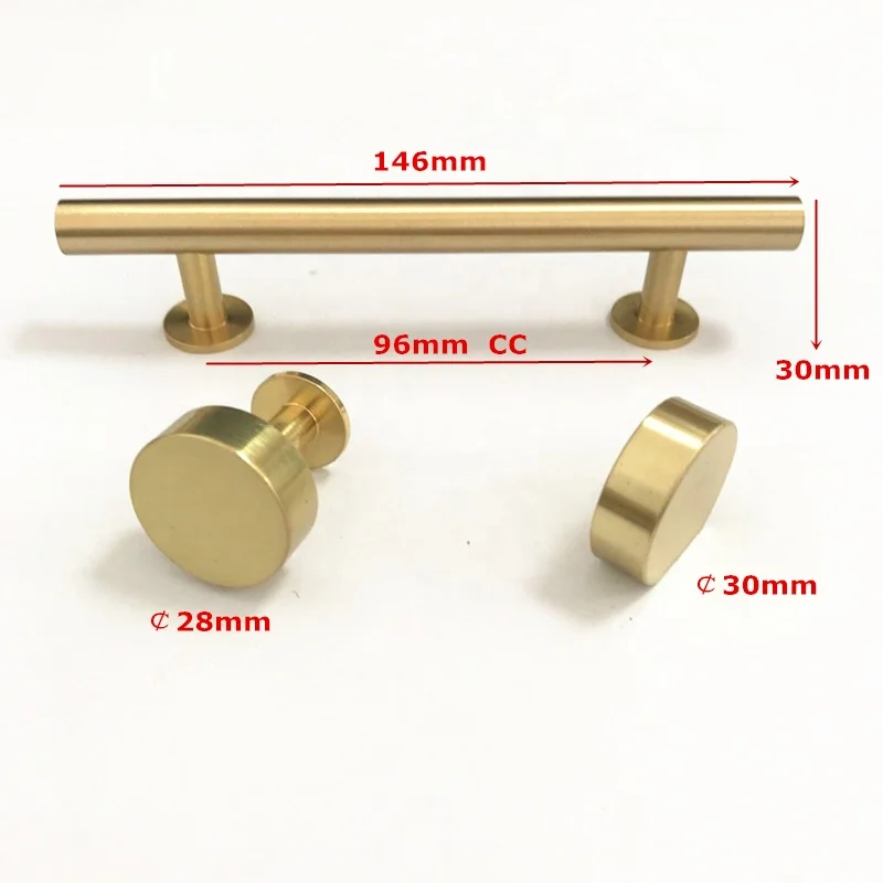 New Design PB Stainless Steel Polished Brass Solid Furniture Kitchen Cabinet T Bar Handle