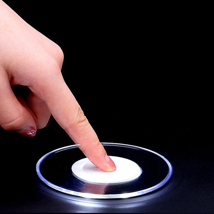 New product Acrylic Button Switch flashing waterproof light beer coaster led