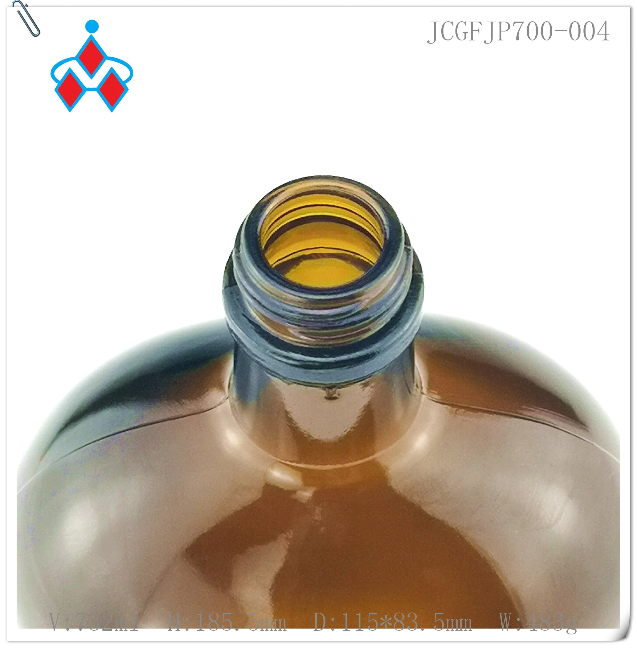 700 мл 2019 горячая Распродажа флип-Кепка стеклянная бутылка для вина круглая