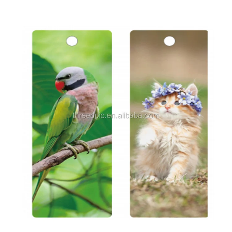 PET Custom 3D Bookmark with Tassels, Beautiful dog 3d lenticular bookmark