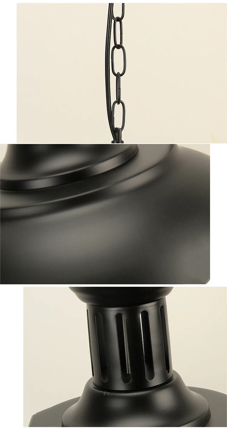Industry Cafe Bar vintage suspended lamp fixture  e27  black retro pendant light