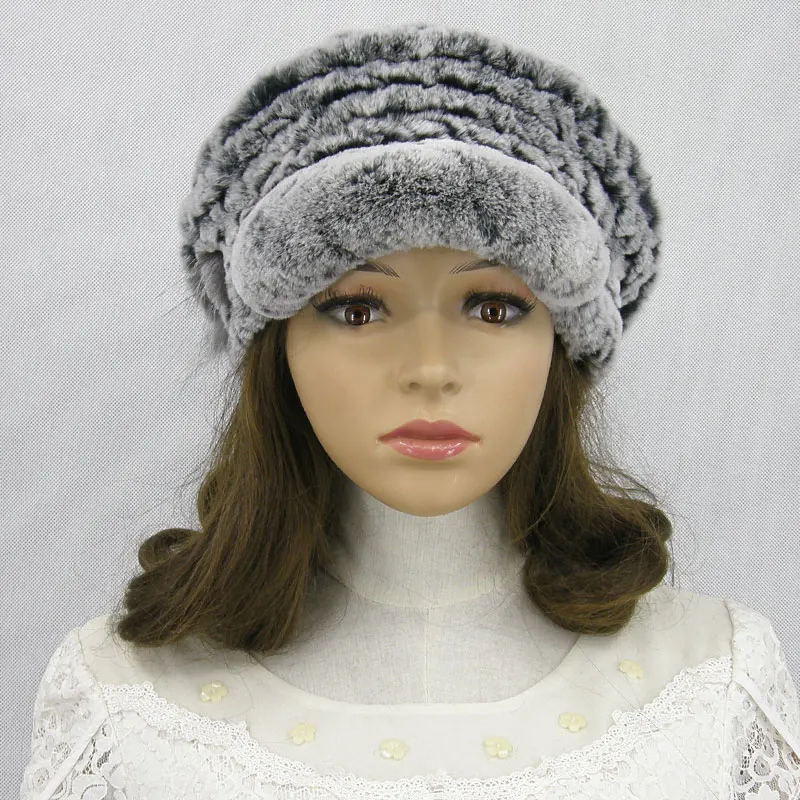 Personalised french fur beret knitted woman hat