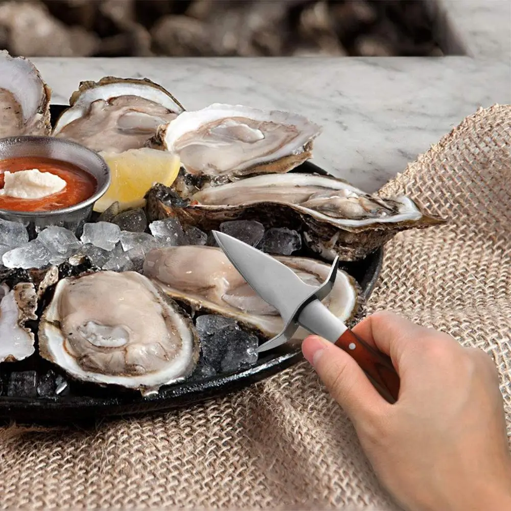 AMBER Premium Quality Pakka Wood-handle Oyster Shucking Knife Sharpeners Stainless Steel