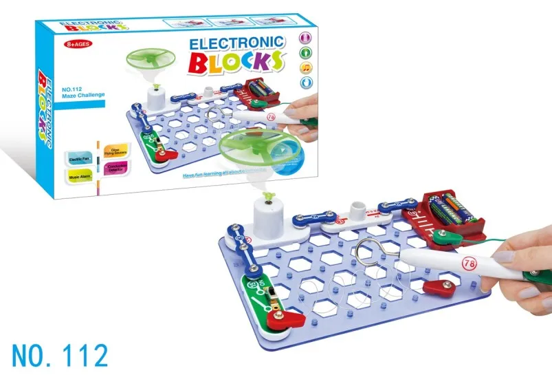 DIY educational toy science  electronic circuits toys  assembly electronic building block plastic toy for kids