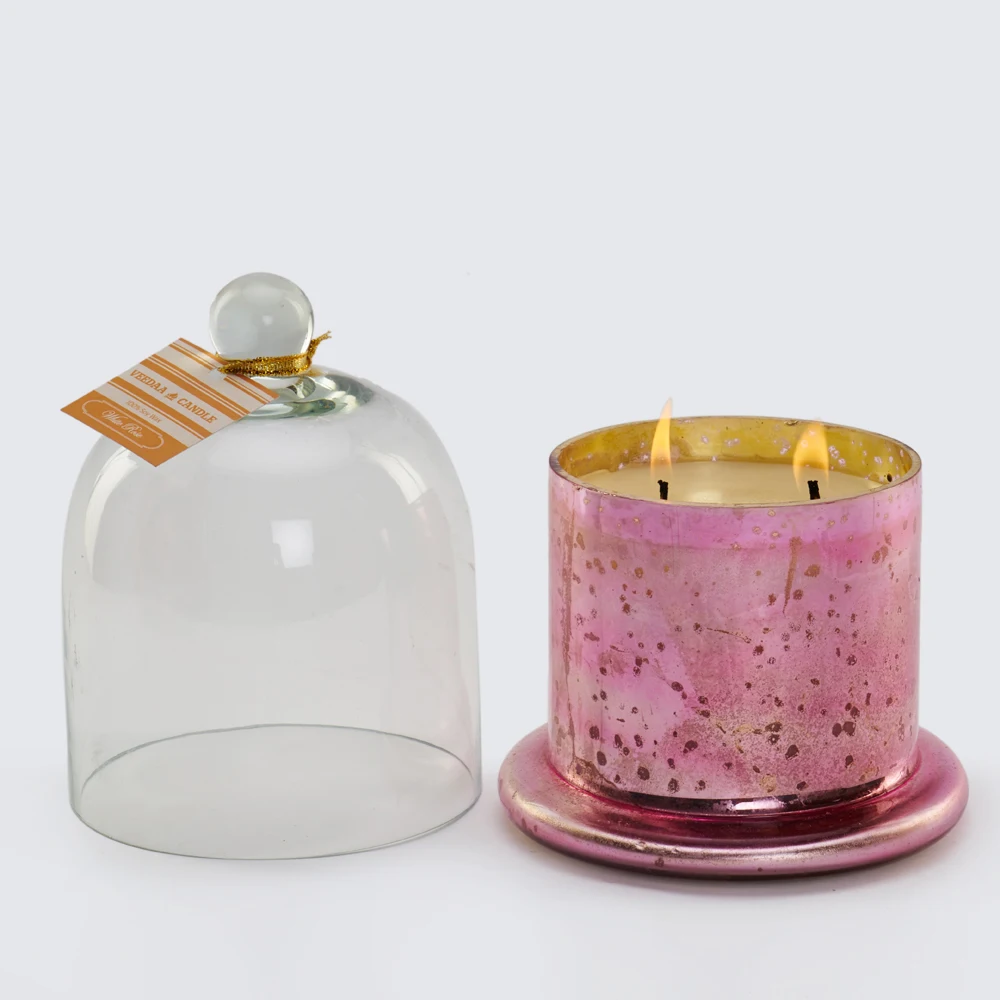 Гильдия фармацевтической гильдии, Ароматизированная свеча, 3 фитиля, ароматизированные свечи, дешево со стеклянным куполом