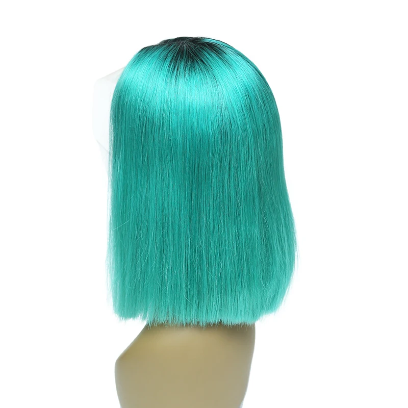 Ombre 1BVirgin Cuticle Aligned Hair Short Hair Wig Virgin Vendors Vietnam Hair Swiss Lace Front Bob Colored Wig