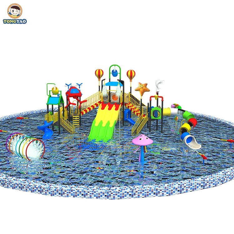 Outdoor playground Children Aqua Park Equipment Large Plastic slip slide tude fiberglass Water Park equipment