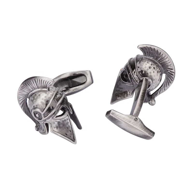 
Funny Ancient silver Retro war helmet Cufflinks for Mens 