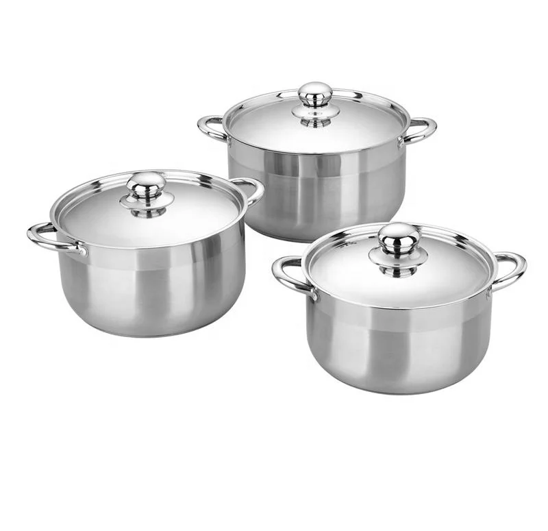 High quality wholesale stainless steel cookware sets SS lid kitchen cooking pot