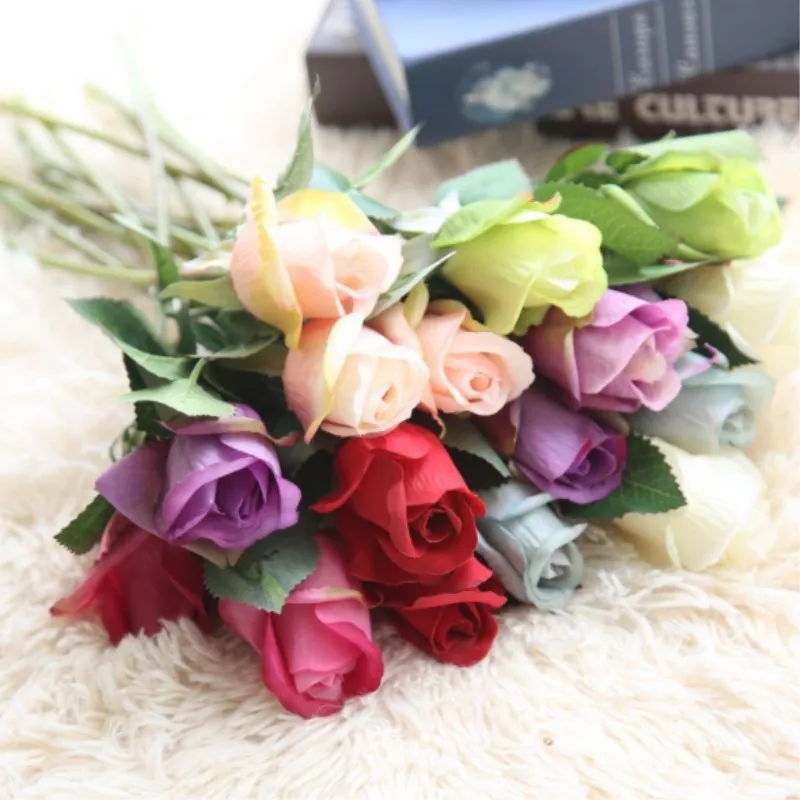 beautiful 1Pcs Cloth Artificial Real Touch Rose Flowers Home decorations for Wedding Decoration Party or Birthday