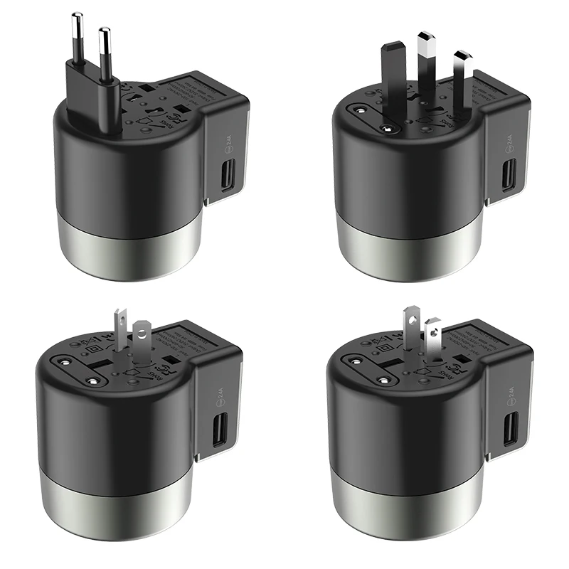 HOCO AC4 Dual Port Rotating Charging Universal Converter 2.4A Travel Charger