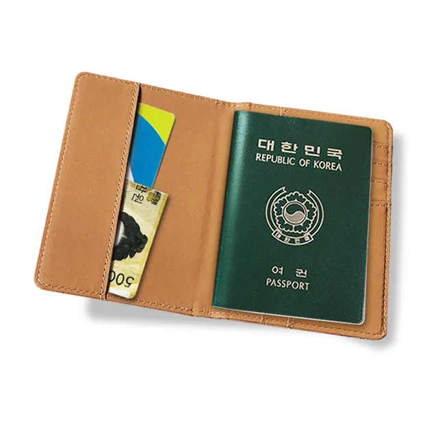 Stock Map Printing PU Leather Passport Cover RFID Blocking Pattern Travel Passport Holders