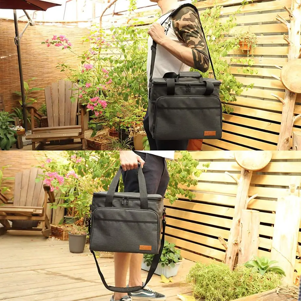 Collapsible Soft Insulated 40-can Cooler Tote Extra Large Lunch Bag 30L for Family Reunion, Work,Party, Beach,Picnics, Sporting