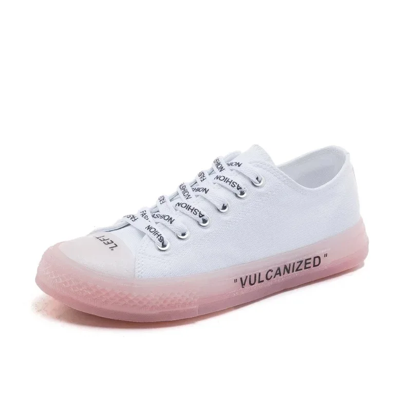 Transparent sole canvas shoes go well with ins casual shoes for students vulcanized shoes