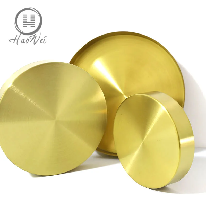 3 sizes round gold stainless steel candy tray metal jewelry storage tray