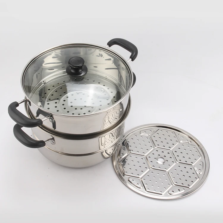 2 layer non stick steam pot corn dumpling cooking seafood food steamer soup pot kitchen cookware