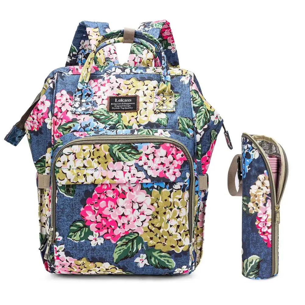 Lokass Multi-Functional Waterproof Diaper Large Backpack Nappy Bag Baby Diaper Bag Backpack With Insulated Pouch Change Station