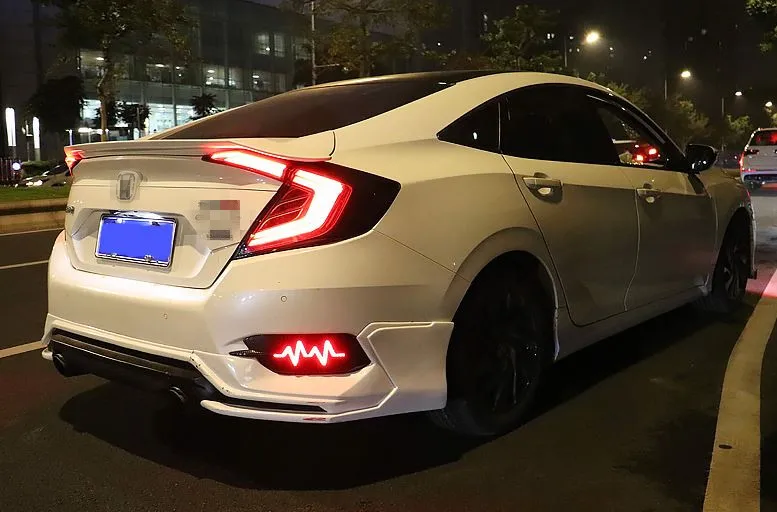 Multi-functions Car LED Rear Fog Lamp Brake Light Bar Rear Bumper Light Tail Decoration Lamp For Honda Civic 2016 2017