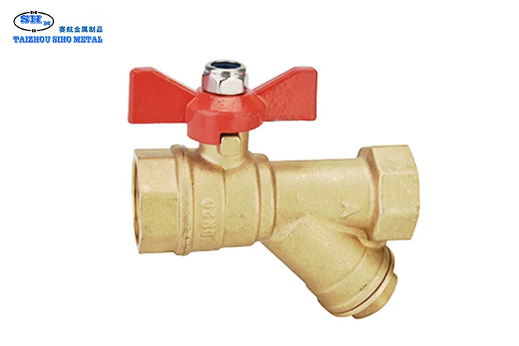 
Brass Ball Valve Standard Water Brass Color Safety Manual Medium Temperature General Rubber OEM with Ss Filter 1/4'--4' CN;ZHE 