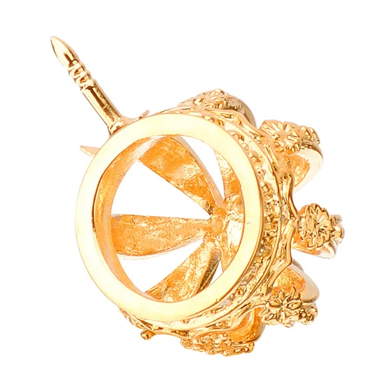 Luxury Crystal Gold Crown Brooches Pin for Suit