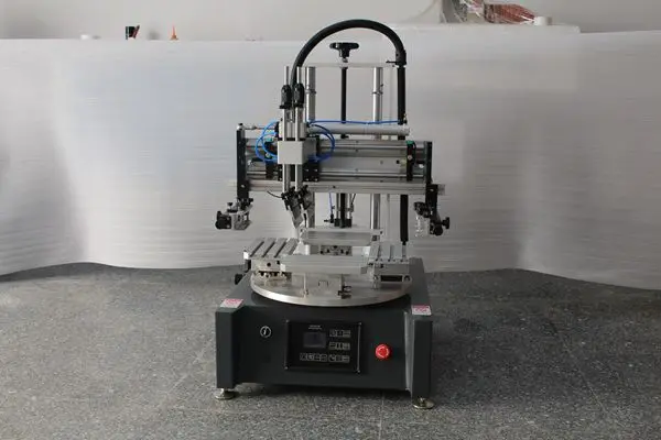 China mini small desktop screen printer with rotary worktable 4 stations