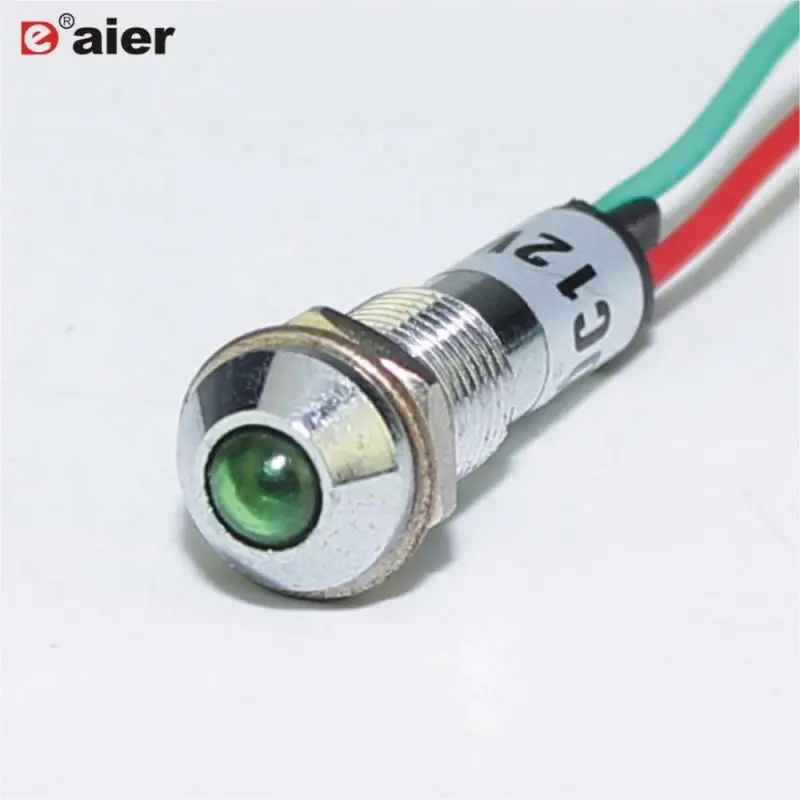 
8MM Mounting Size Wired Terminal Metal Indicator Light 220V AC 