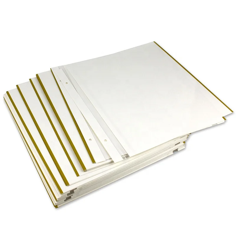 Self adhesive paper sheet for photo album 315*325mm white and black color PVC sheet with BOPP film dry mount sheets