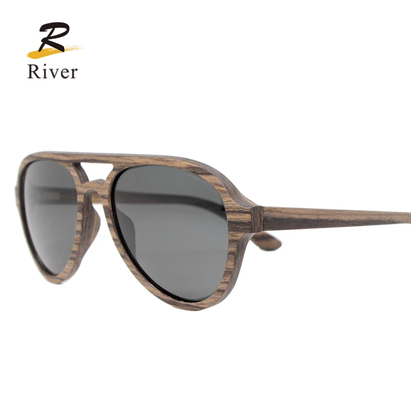 Custom Logo Unisex Retro Vintage Polarized Women Men Wooden Sun Glasses