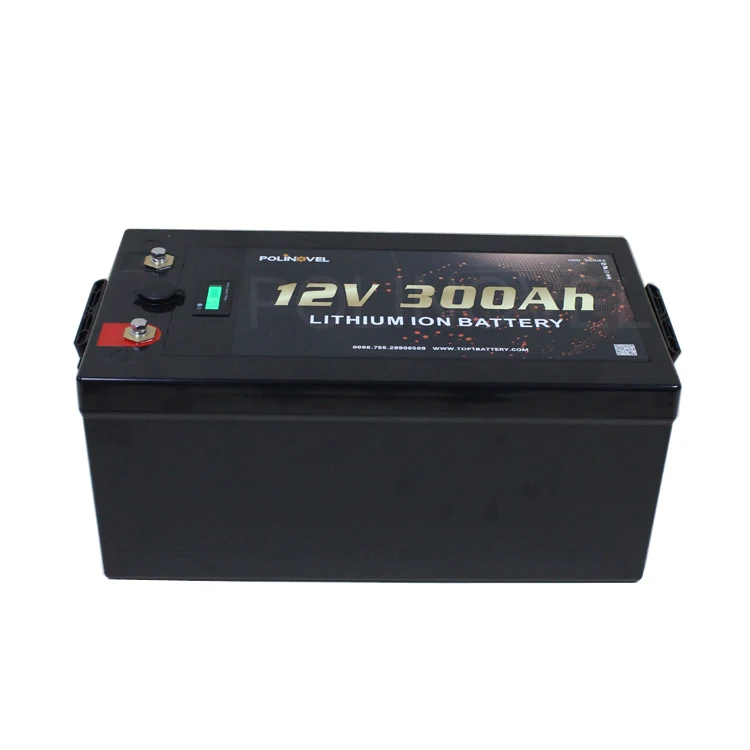Polinovel LCD Dual USB Port Deep Cycle Lifepo4 12v 300 Ah Lithium Ion Battery