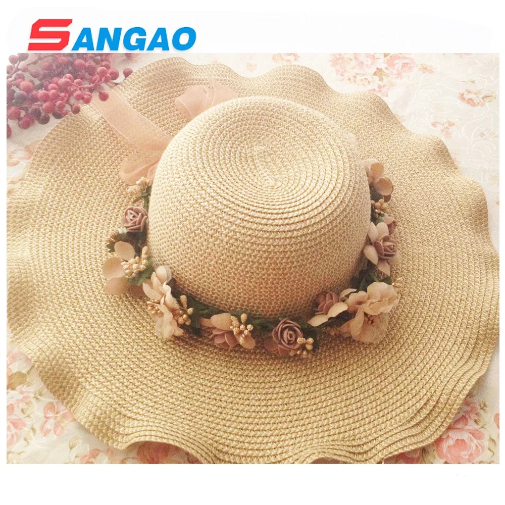 OEM fashion natual fedora reversible straw hat